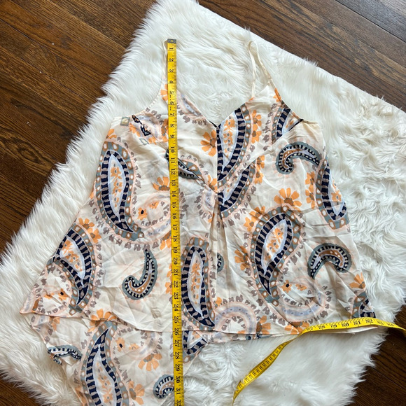 Anthropologie Women HD In Paris Tank Top Blouse Paisley Sleeveless Asymmetric 12 - Picture 3 of 5